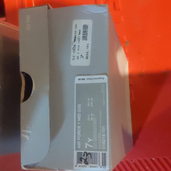 NWOT NIKE Air forces youth size 7 white/dynic pink hyper red - Picture 8 of 9